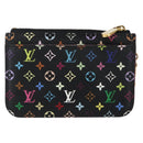 LOUIS VUITTON Multicolor Pochette Cles NM Coin Purse Black M60279 Auth 145060V-2