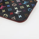 LOUIS VUITTON Multicolor Pochette Cles NM Coin Purse Black M60279 Auth 145060V-8