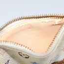 LOUIS VUITTON Multicolor Pochette Cles Coin Purse White M92655 LV Auth 145061-10