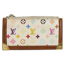 LOUIS VUITTON Multicolor Pochette Cles Coin Purse White M92655 LV Auth 145061-13