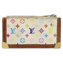 LOUIS VUITTON Multicolor Pochette Cles Coin Purse White M92655 LV Auth 145061-2