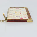 LOUIS VUITTON Multicolor Pochette Cles Coin Purse White M92655 LV Auth 145061-4