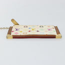 LOUIS VUITTON Multicolor Pochette Cles Coin Purse White M92655 LV Auth 145061-6