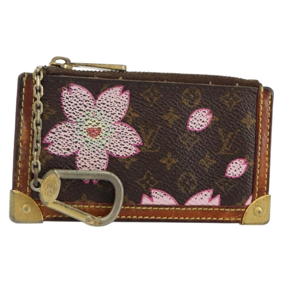 LOUIS VUITTON Monogram Cherry Blossom Pochette Cles Purse M92015 LV Auth 145062