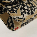 CHANEL Matelasse Chain Shoulder Bag Satin Beige Gold CC Auth 145067SAM-15