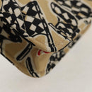 CHANEL Matelasse Chain Shoulder Bag Satin Beige Gold CC Auth 145067SAM-17