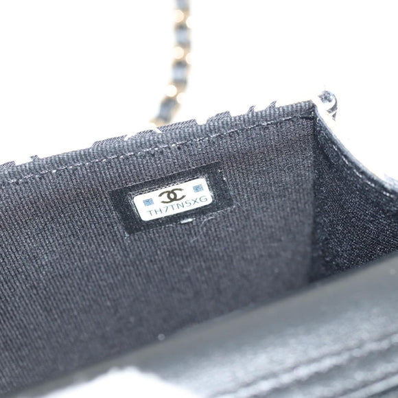 CHANEL Matelasse Chain Shoulder Bag Satin Beige Gold CC Auth 145067SAM