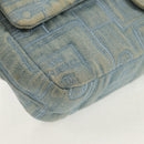 CHANEL Coco Perfume Chain Shoulder Bag Denim Light Blue CC Auth 145068AV-15