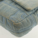 CHANEL Coco Perfume Chain Shoulder Bag Denim Light Blue CC Auth 145068AV-16