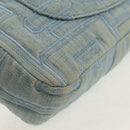 CHANEL Coco Perfume Chain Shoulder Bag Denim Light Blue CC Auth 145068AV-17