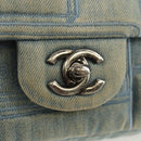 CHANEL Coco Perfume Chain Shoulder Bag Denim Light Blue CC Auth 145068AV-18