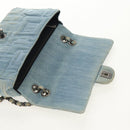 CHANEL Coco Perfume Chain Shoulder Bag Denim Light Blue CC Auth 145068AV-19