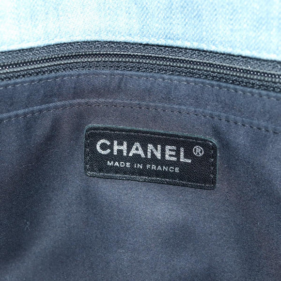 CHANEL Coco Perfume Chain Shoulder Bag Denim Light Blue CC Auth 145068AV