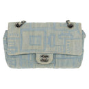 CHANEL Coco Perfume Chain Shoulder Bag Denim Light Blue CC Auth 145068AV-13