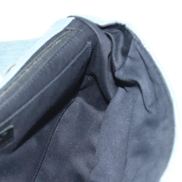 CHANEL Coco Perfume Chain Shoulder Bag Denim Light Blue CC Auth 145068AV