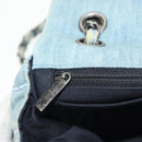 CHANEL Coco Perfume Chain Shoulder Bag Denim Light Blue CC Auth 145068AV-25