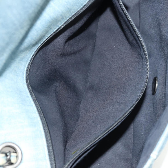 CHANEL Coco Perfume Chain Shoulder Bag Denim Light Blue CC Auth 145068AV