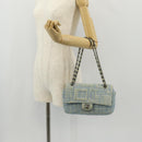 CHANEL Coco Perfume Chain Shoulder Bag Denim Light Blue CC Auth 145068AV-28