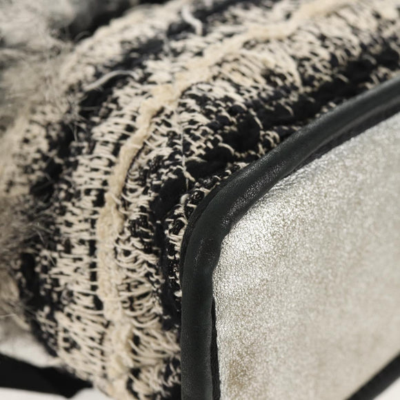 CHANEL Chain COCO Mark Shoulder Bag Tweed Black Silver CC Auth 145069AV