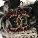 CHANEL Chain COCO Mark Shoulder Bag Tweed Black Silver CC Auth 145069AV-18