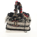 CHANEL Chain COCO Mark Shoulder Bag Tweed Black Silver CC Auth 145069AV-12