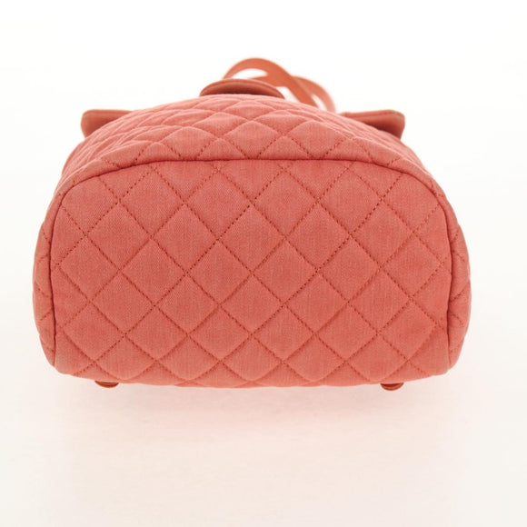 CHANEL Matelasse Backpack Denim Pink Gold CC Auth 145070SAM