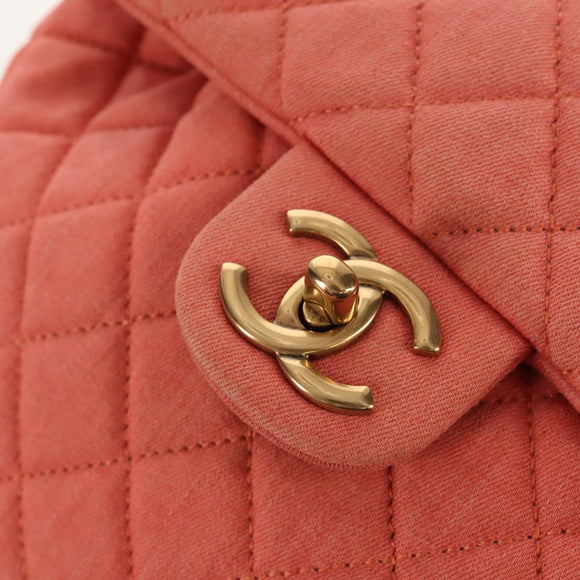 CHANEL Matelasse Backpack Denim Pink Gold CC Auth 145070SAM