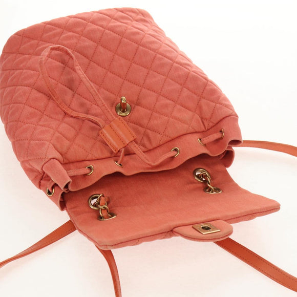 CHANEL Matelasse Backpack Denim Pink Gold CC Auth 145070AM