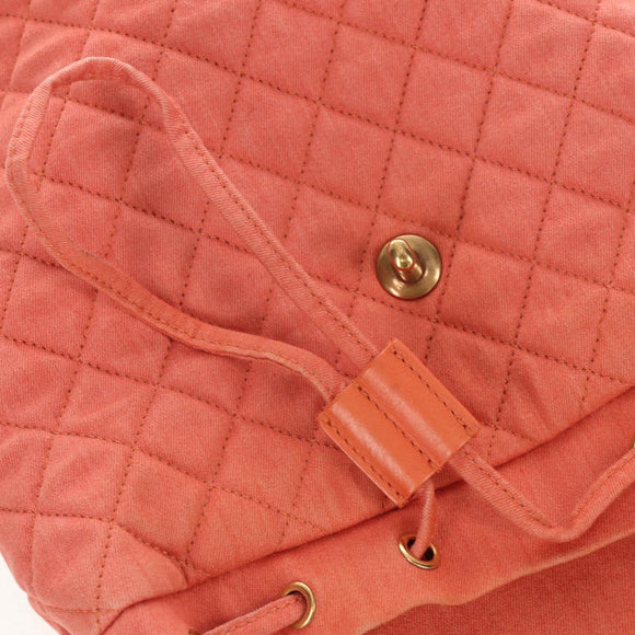 CHANEL Matelasse Backpack Denim Pink Gold CC Auth 145070AM