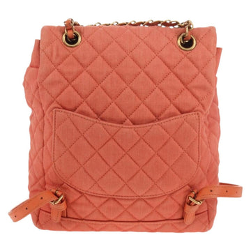CHANEL Matelasse Backpack Denim Pink Gold CC Auth 145070AM - 0