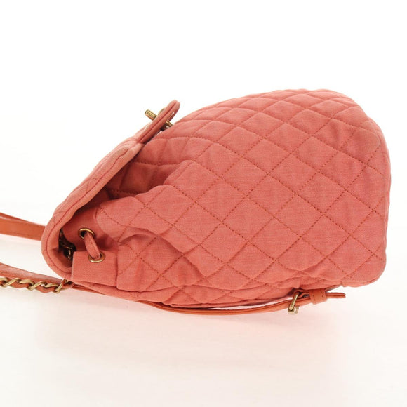 CHANEL Matelasse Backpack Denim Pink Gold CC Auth 145070SAM