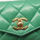 CHANEL Matelasse Waist Bag Lamb Skin Multicolor Gold CC Auth 145072-13