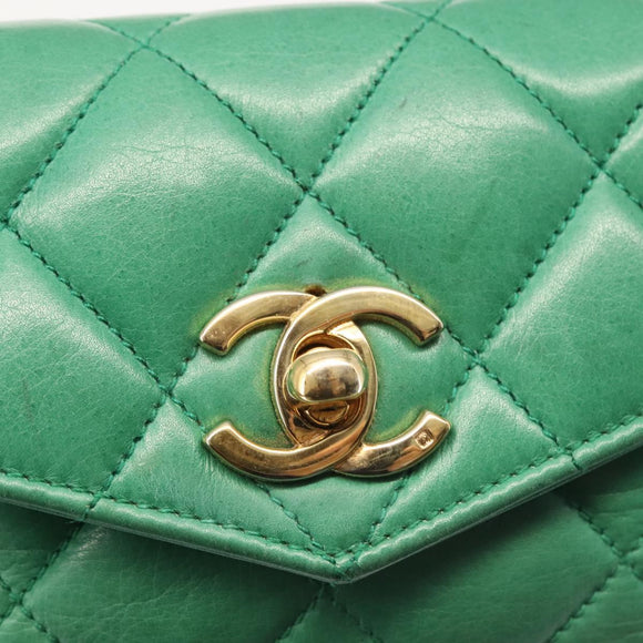 CHANEL Matelasse Waist Bag Lamb Skin Multicolor Gold CC Auth 145072