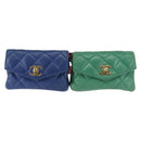 CHANEL Matelasse Waist Bag Lamb Skin Multicolor Gold CC Auth 145072-2