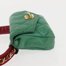 CHANEL Matelasse Waist Bag Lamb Skin Multicolor Gold CC Auth 145072-5