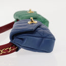 CHANEL Matelasse Waist Bag Lamb Skin Multicolor Gold CC Auth 145072-7