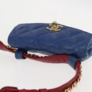 CHANEL Matelasse Waist Bag Lamb Skin Multicolor Gold CC Auth 145072-9