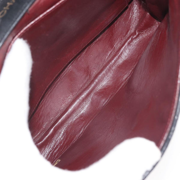 CHANEL Matelasse Chain Shoulder Bag Leather Black Gold CC Auth 145073