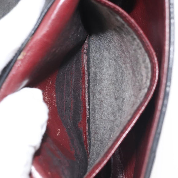 CHANEL Matelasse Chain Shoulder Bag Leather Black Gold CC Auth 145073