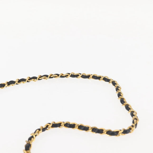 CHANEL Matelasse Chain Shoulder Bag Leather Black Gold CC Auth 145073