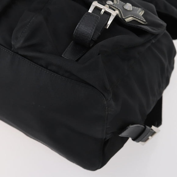 PRADA Backpack Nylon Black Silver Auth 145074