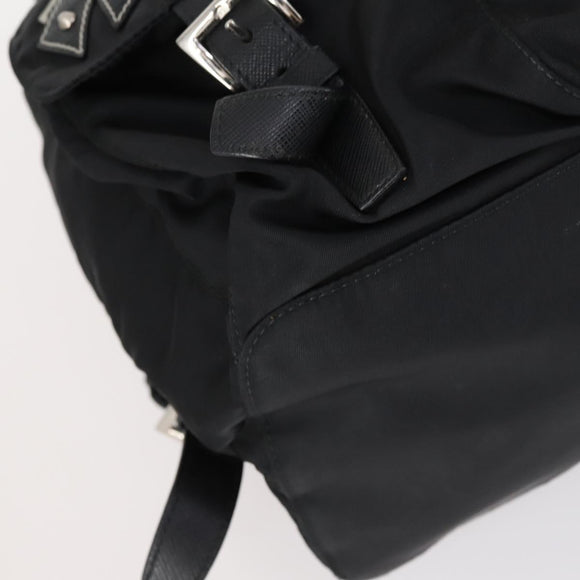 PRADA Backpack Nylon Black Silver Auth 145074