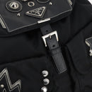 PRADA Backpack Nylon Black Silver Auth 145074-21