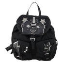 PRADA Backpack Nylon Black Silver Auth 145074-13