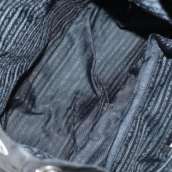 PRADA Backpack Nylon Black Silver Auth 145074