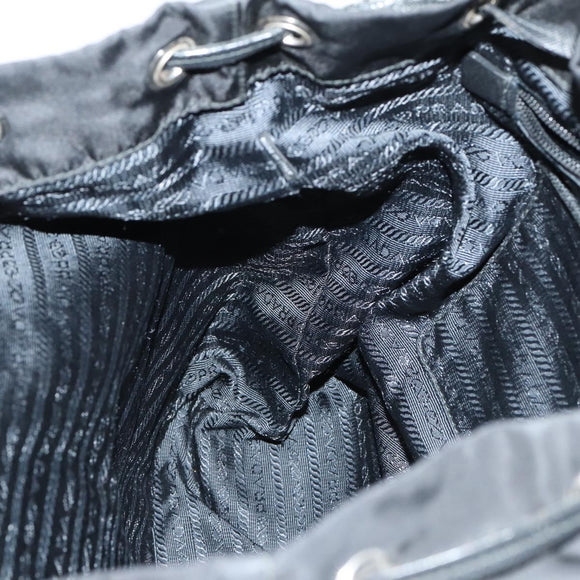 PRADA Backpack Nylon Black Silver Auth 145074
