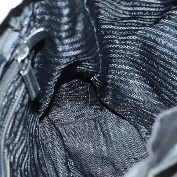 PRADA Backpack Nylon Black Silver Auth 145074
