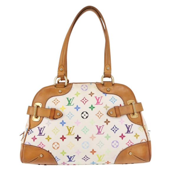LOUIS VUITTON Monogram Multicolor Claudia Hand Bag White M40193 LV Auth 145078