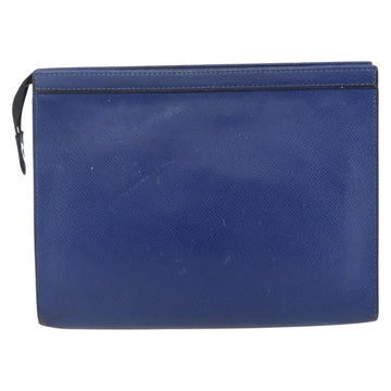 LOUIS VUITTON Taiga Pochette Voyage MM Clutch Bag Blue M30575 LV Auth 145081 - 0