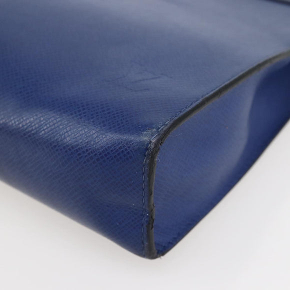 LOUIS VUITTON Taiga Pochette Voyage MM Clutch Bag Blue M30575 LV Auth 145081